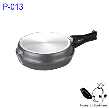 2014 promotional 2pcs induction teflon coating non stick double sided frying pan
