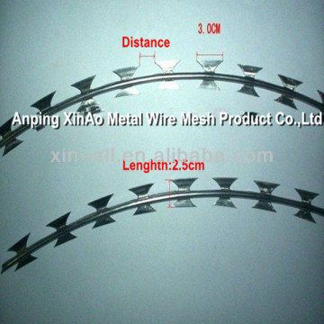 galvanized twisted fence wire/ razor blade barbed wire