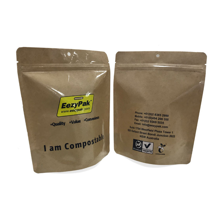 Wholesale Eco-friendly Coffee Pouche Flat Bottom Bag With Custom Printing