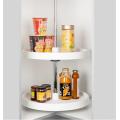 White round swivel tray corner cabinet storage tray