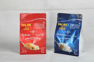 Custom Made Red / Blue Flat Bottom Pouch Dried Food Packagi