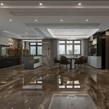 Modern Luxury Bathroom Cabinets: Sintered Stone Counter Tops & Double Sinks