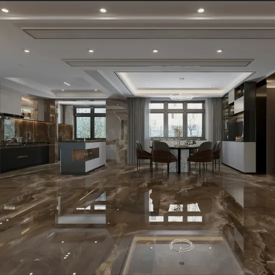 Modern Luxury Bathroom Cabinets: Sintered Stone Counter Tops & Double Sinks