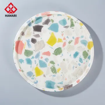 Custom Color Square Round Artificial Stone Tray for Living Room Desktop Decoration