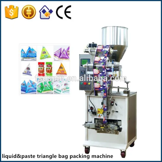 Small vertical automatic liquid paste triangle bag packing machine manufacturer