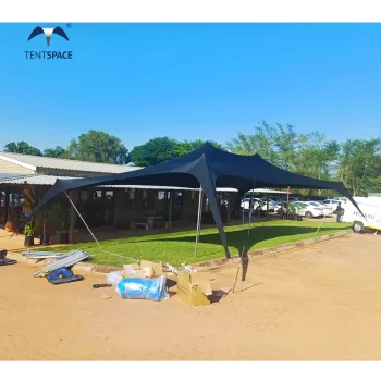 Customized Stretch Tents and Sunshades for Outdoor Restaurant Activities