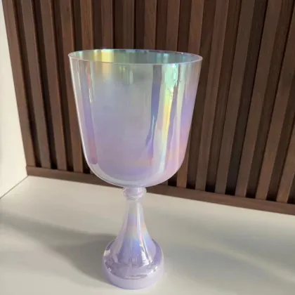 Handheld Quartz Glass Crucible Crystal Bowl for Sound Healing and Meditation