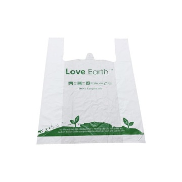 Corn starch made biodegradable plastic carry shopping bags