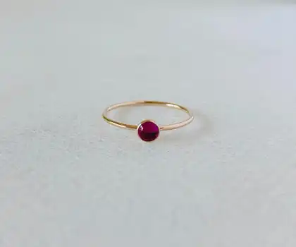 Ruby Ring 14k Gold Simple Jewelry Rings