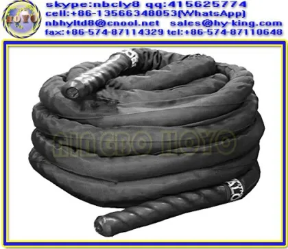 Polyester exercise heavy ropes , black heavy ropes training , batteling ropes