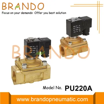 24VDC Shako Type Brass Solenid Valve PU220A-08 PU220A-06