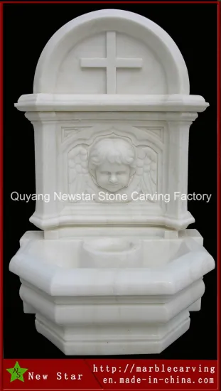 White Marble Stone Water Feature Wall Fountain