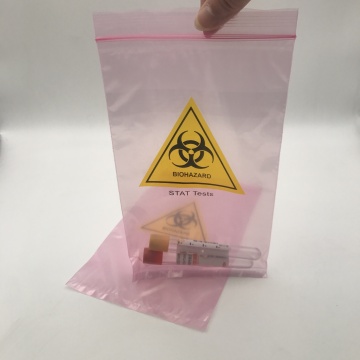 Pink 6X9 Double Pocket Bio Hazard Anti-static Medical Laboratory Specimen Bag