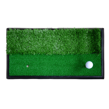 Dual-Turf Golf Hitting Mat with Heavy Rubber Base