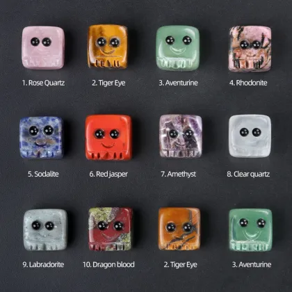 Wholesale Natural Bloodstone Gemstone Cube Ornaments: Handcrafted Spirit Style Decorations