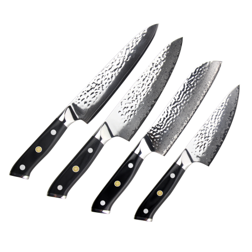 Damascus Steel Hammered Kitchen Knife set