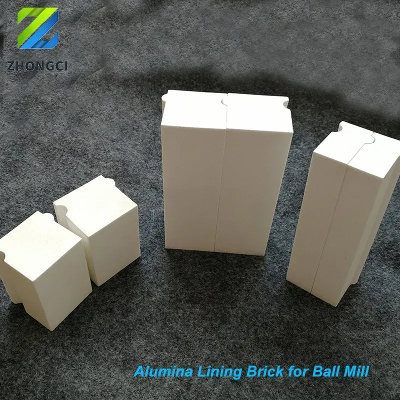 Ball Mill Wear Liners with 92% Alumina Interlocking Lining Bricks