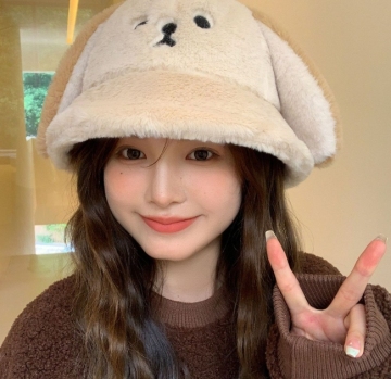Cute Puppy-themed Korean Bucket Hats for Autumn and Winter