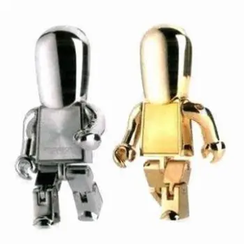 Metal Robot USB Flash Drives with Low Power Consumption, Measures 69 x 28 x 17mm