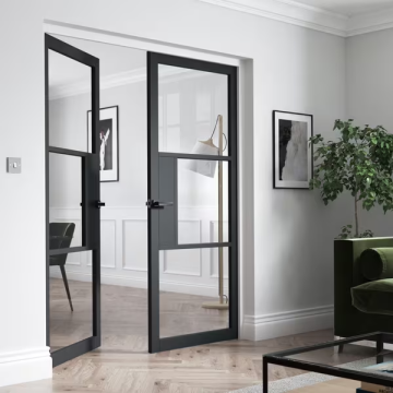 Custom-Made Chinese Security Doors for House, Office, Villa - Pivot, Aluminum Profile, Alloy Frame, Tempered Glass Sliding Doors