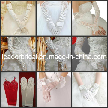 Stock Bridal Gloves Lace Satin Tulle Short Long Wedding Gloves