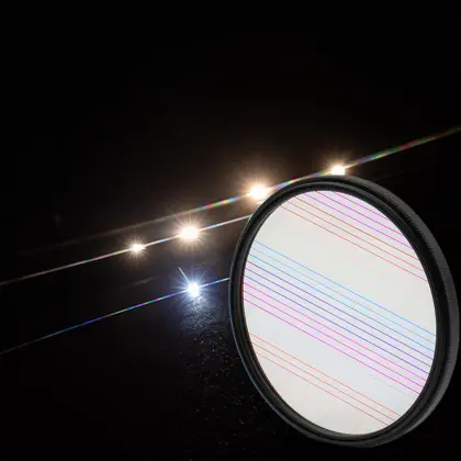 Rainbow Blue Streak Filter Flare for Camera Lenses
