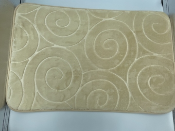 Washable Khaki Comfortable Suede Bathroom Mats