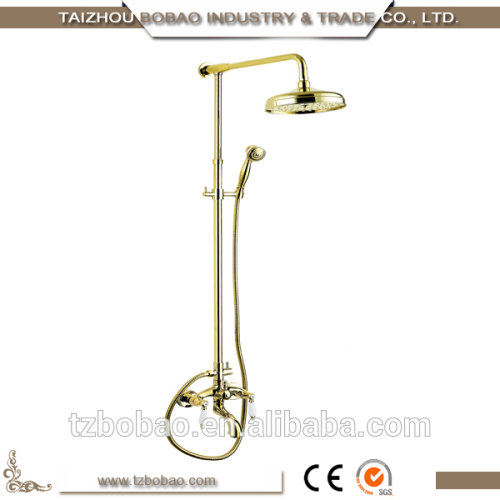 Fashion Wall Mounted Copper Golden Shower Water Tap