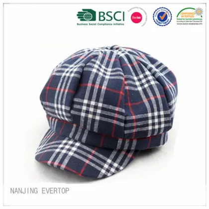 100% Cotton Plaid Ivy Cap