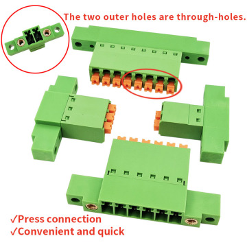 3.5mm Pitch Low-Profile Through-Wall Dual-Flange Solderless Spring Cage Male Header – Tool-Free Press Connection