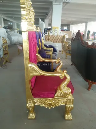 hotel furniture gold frame wood king queen throne