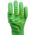 Флуоресцентные зеленые перчатки с противоударным покрытием из ПВХ