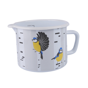 Antique Finish Metal Enamel Coffee Mug with Printing