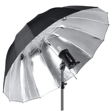 60 Inch 150cm Parabolic Umbrella with 16 Fiberglass Rods - Silver Reflective