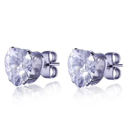 Elegant Women Stud Earrings AAA Zircon earrings heart stud earring