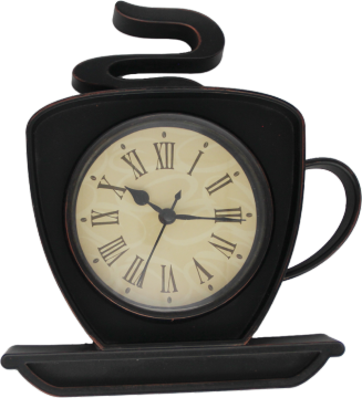 Vintage Coffee Cup Roman Numeral Wall Clock