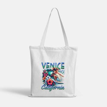 Surf Beach Pattern Summer Beach Canvas Shopping Bag