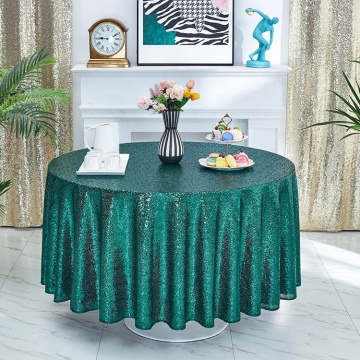 High Quality 100% Polyester Seamless Embroidered European Green Tablecloth for Parties