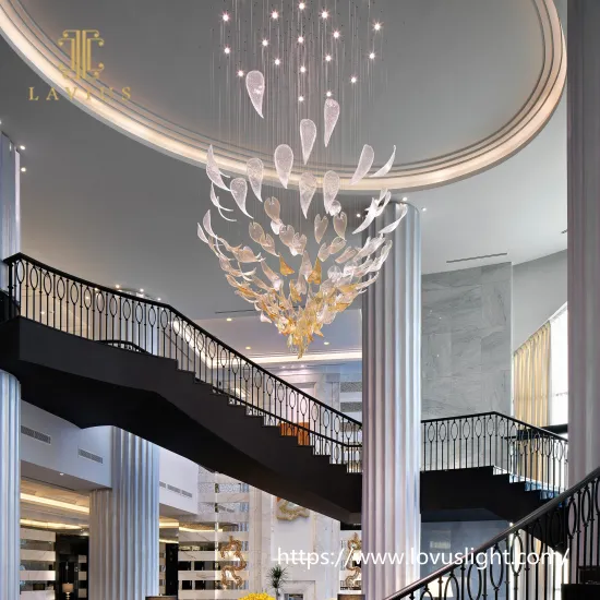 Petal shape large crystal chandelier & pendant light for hotel lobby living room Modern design custom crystal chandelier