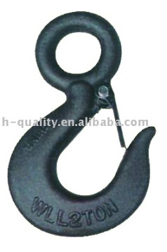 Eye hoist hook with latch
