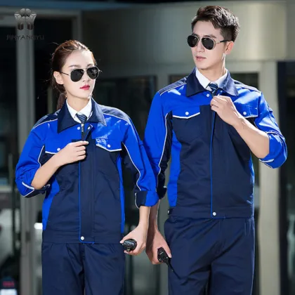 Postman Blue Long-Sleeve Black Oversized Work Coveralls
