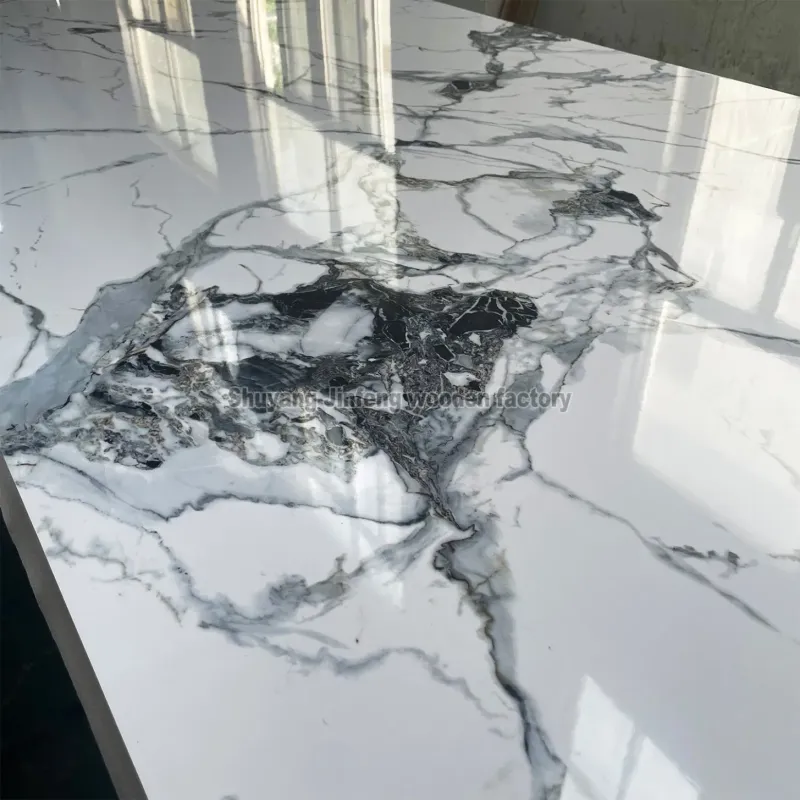 High Gloss Pet Coated Melamine MDF Marble Color UV Sheet