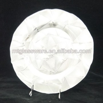 China gold silver foil glass charger plate serving dishes wholesale                        
                                                Quality Choice