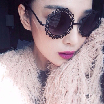 Fashion Women Metal Hollow Butterfly Flower Lace Eyewear Sun glasses