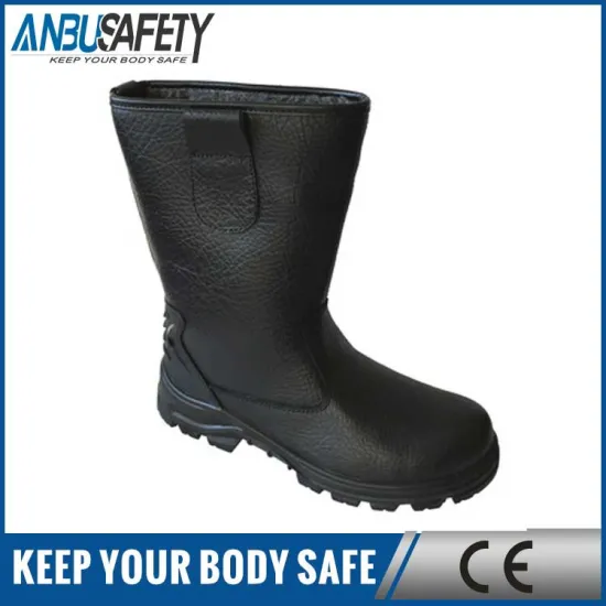 Steel toe high cut waterproof safety shoes with genuine leather