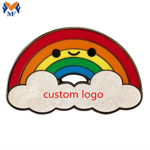 Metal Hard Emalel Love Logo Rainbow Pin