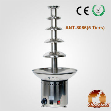 CHOCOLAZI ANT-8086 5 tiers #304 CE&RoHS stainless steel Commercial Auger Large chocolate fountain