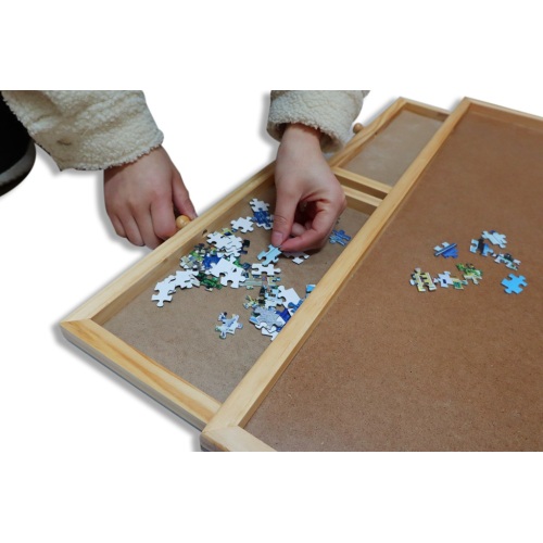 EASTOMMY Sistema di archiviazione puzzle in legno con plateau