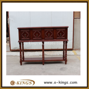 Antique carving wooden console table with cabinet
