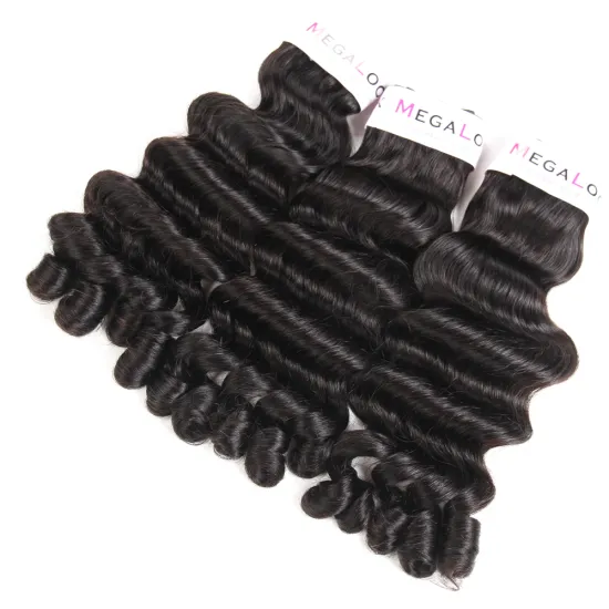 Double Drawn Funmi Curl Human Hair Bundles With Closure Top Quality Unprocessed Virgin Brazilian Human Hair Weft